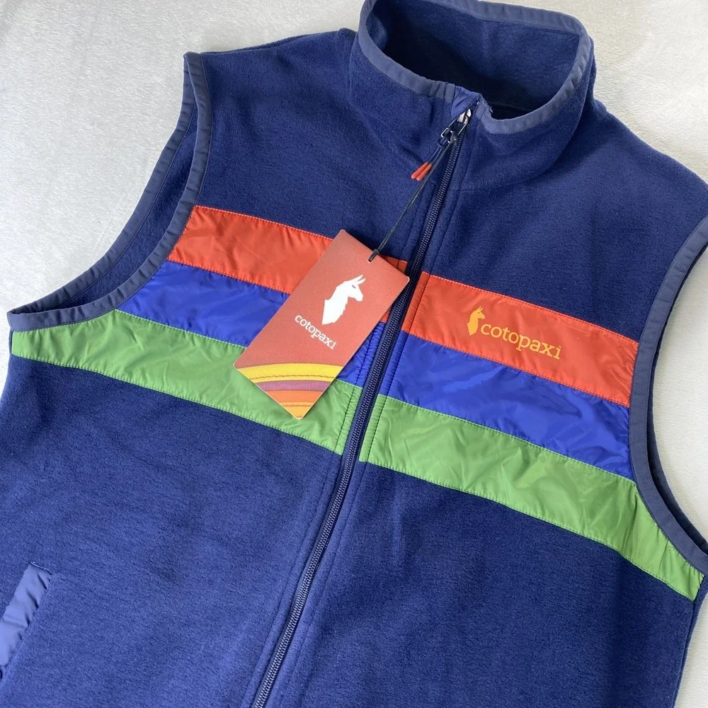 NEW Cotopaxi Mens Medium Teca Fleece Vest Blue Red Green Night Goggles Gorpcore